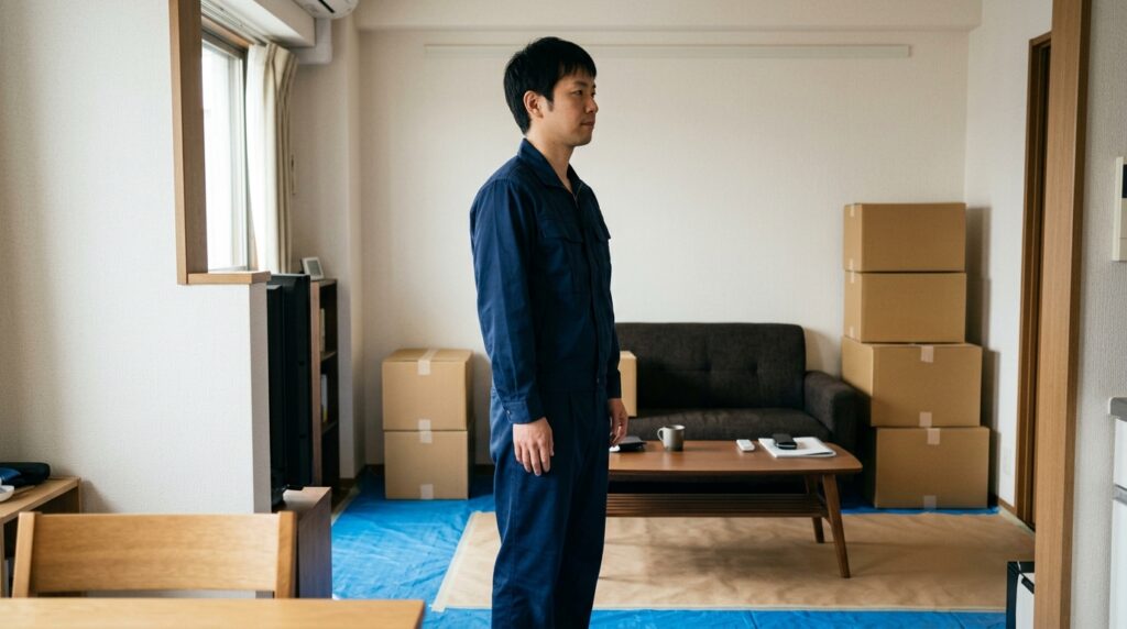 電気工事の脱着が漏れていて、作業が止まっている現場
